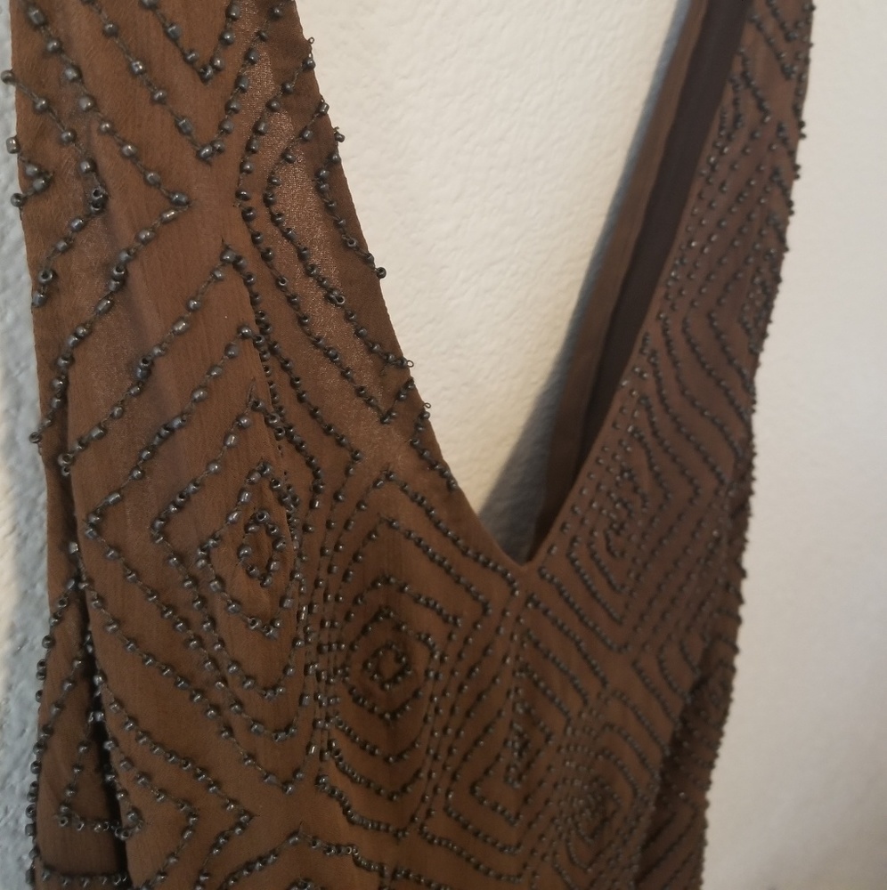 RARE Lauren Ralph Lauren beaded tie tank top